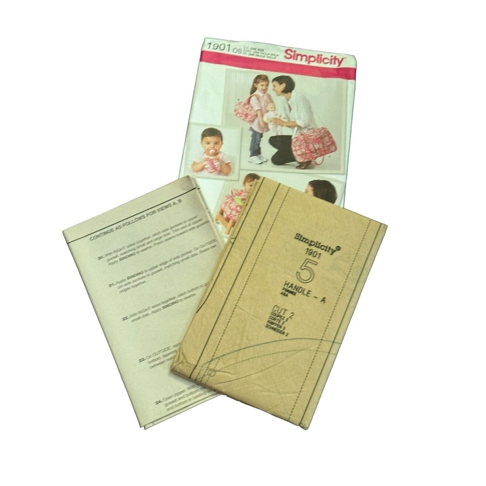 Simplicity 1901 Sewing Pattern Baby Diaper Bag, Pacifier Cover, Bib NEW UNCUT
